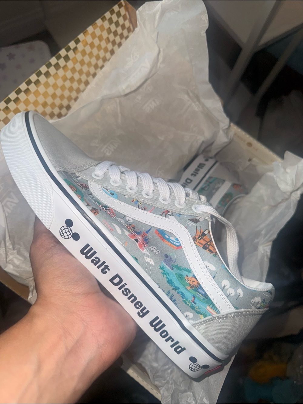 Walt Disney World Light Gray Low-Top Vans